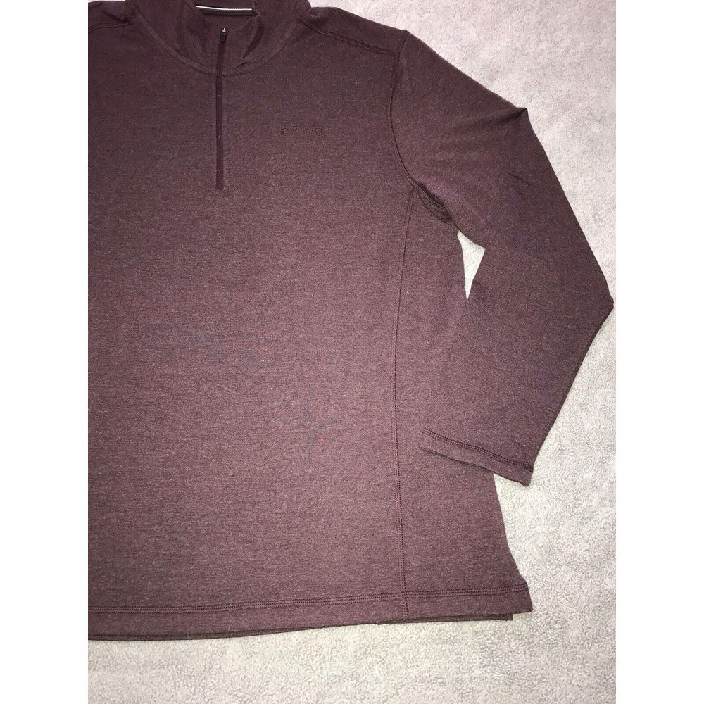 Orvis Sweatshirt Mens XLarge Maroon Soft 1/4 Zip‎ Stretch Pullover XL - Picture 3 of 12
